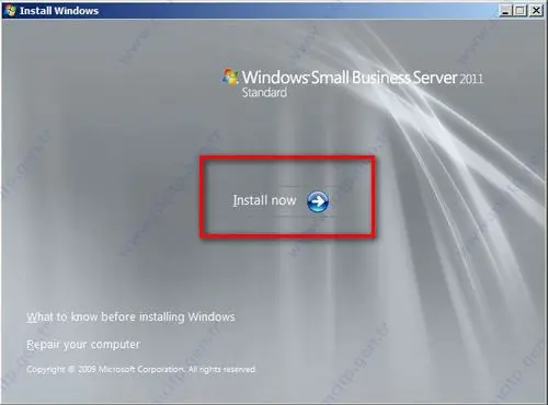 Small Business Server 2011 Kurulumu