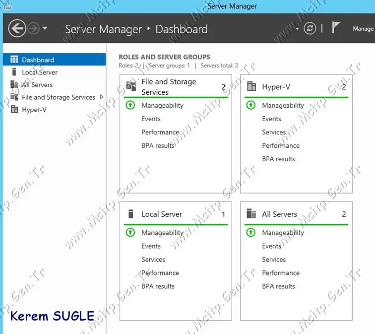 Microsoft Server 2012 Kirmizi DashBoard Cozumu