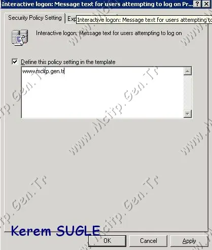 Gpo ile Logon Ekranına Mesaj Belirleme